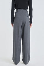 Grey stretch wool oversized pants