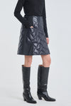 Black and dark grey quilted skirt