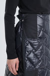 Black and dark grey quilted skirt