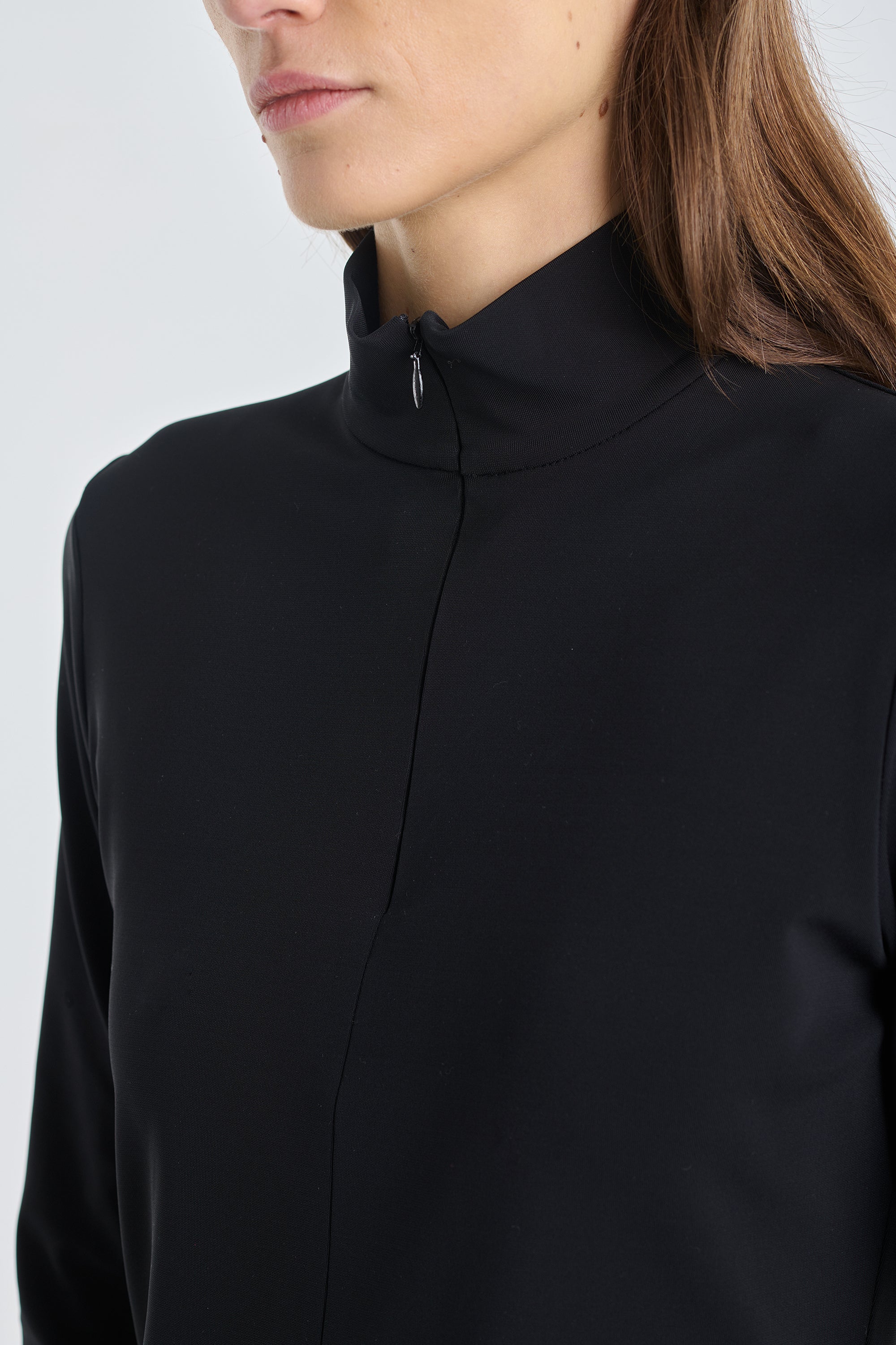 Deep black turtleneck with zipper NEHERA