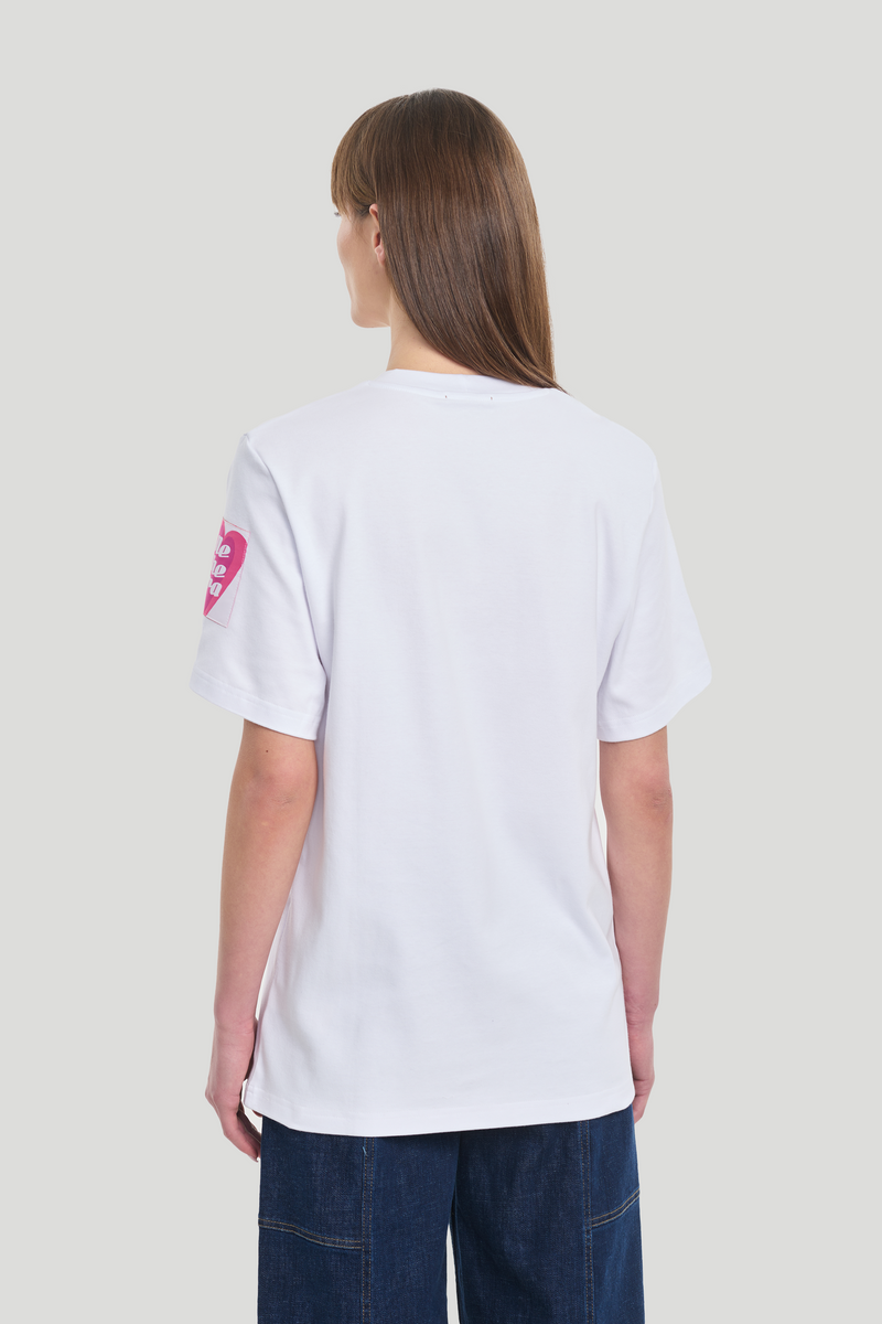 White cotton 'VALENTINE' t-shirt