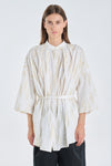 White&beige cotton oversized shirt with stains