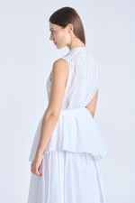 Optic white cotton voile blouse
