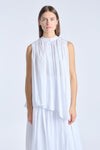 Optic white cotton voile blouse