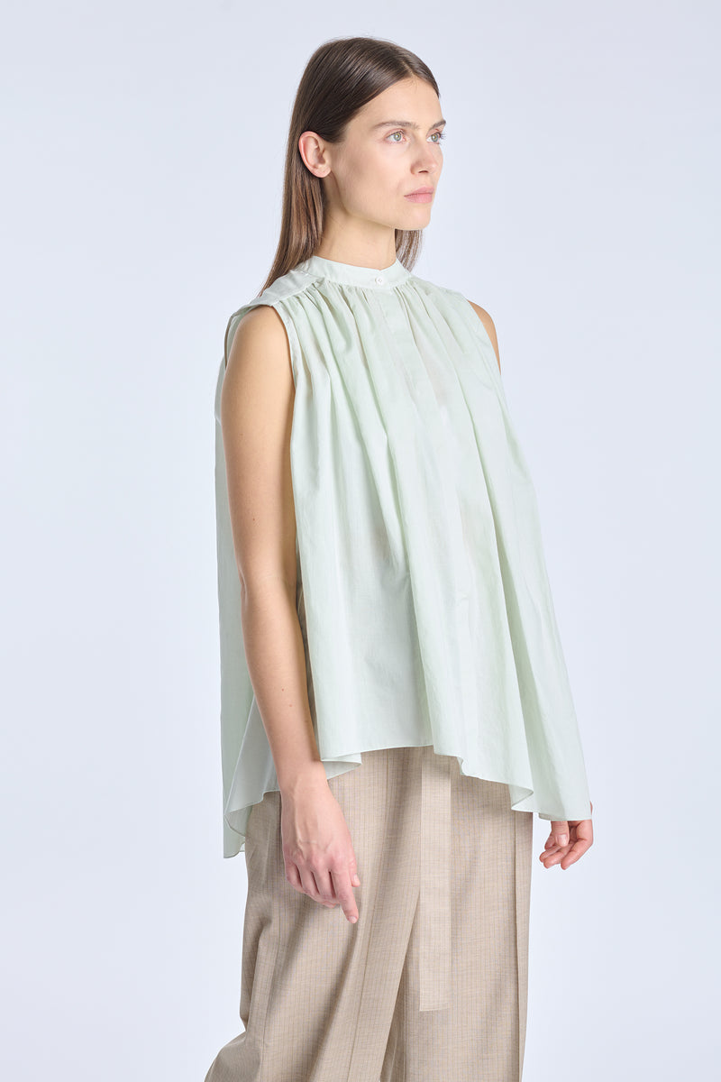 Pale sage cotton voile blouse