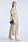 Grey beige bio tencel fluid dress