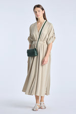 Grey beige bio tencel fluid dress