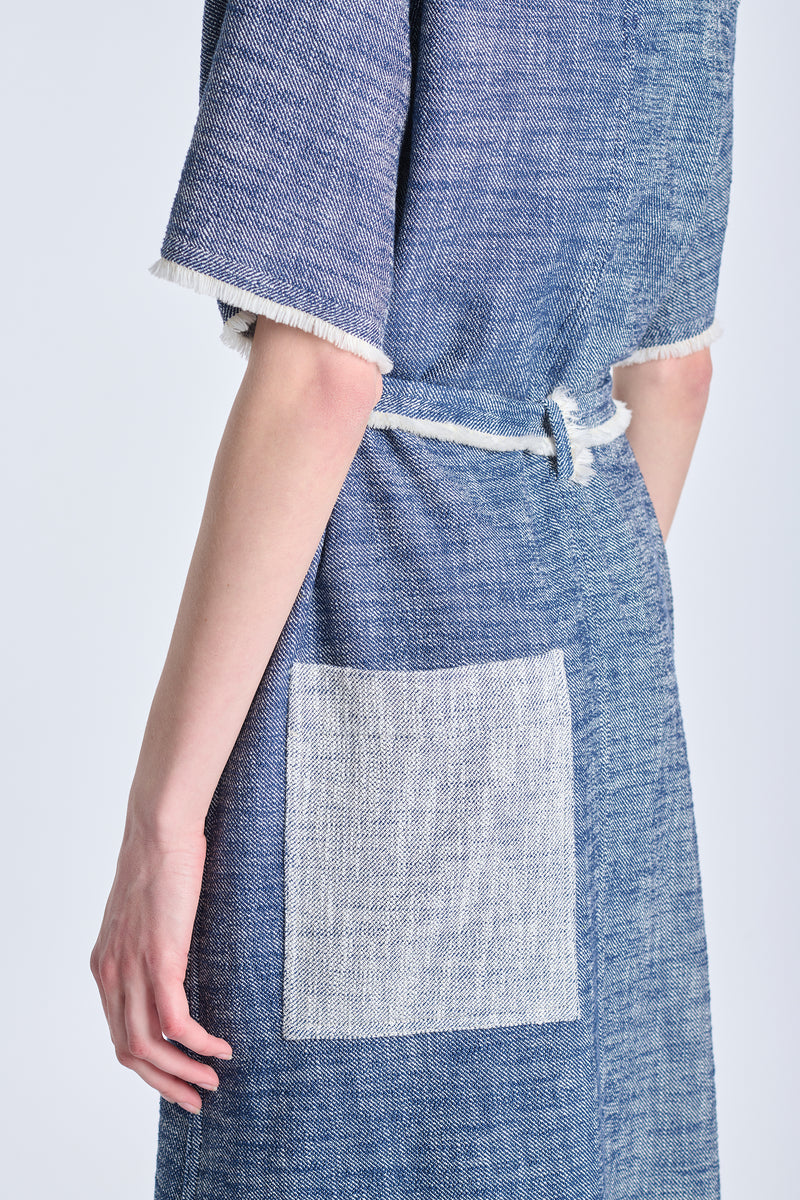 Blue soft stretch denim dress