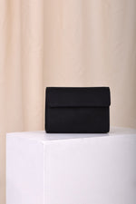 Black aniline leather multi-strap bag