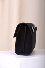 Black aniline leather multi-strap bag