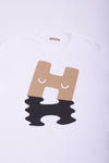 White cotton ''H-LOGO REFLECTION'' jersey t-shirt