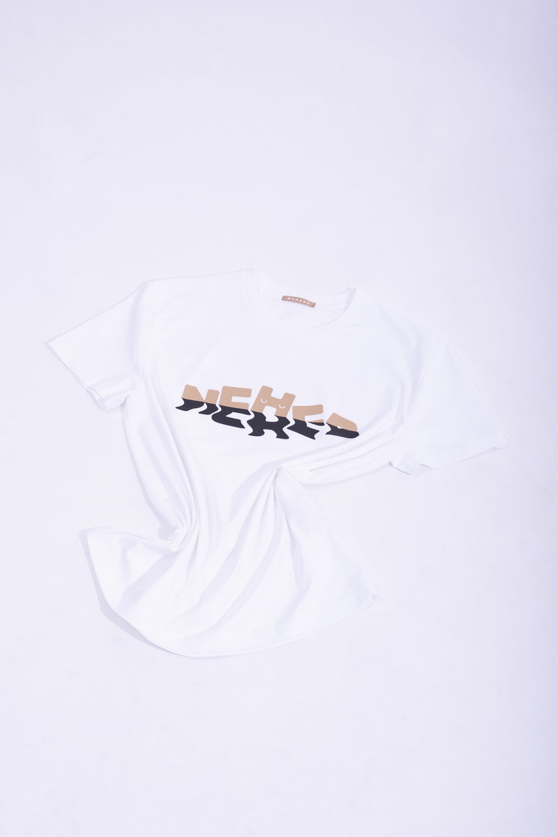 White jersey ''HIDE&SEEK LOGO REFLECTION'' jersey t-shirt