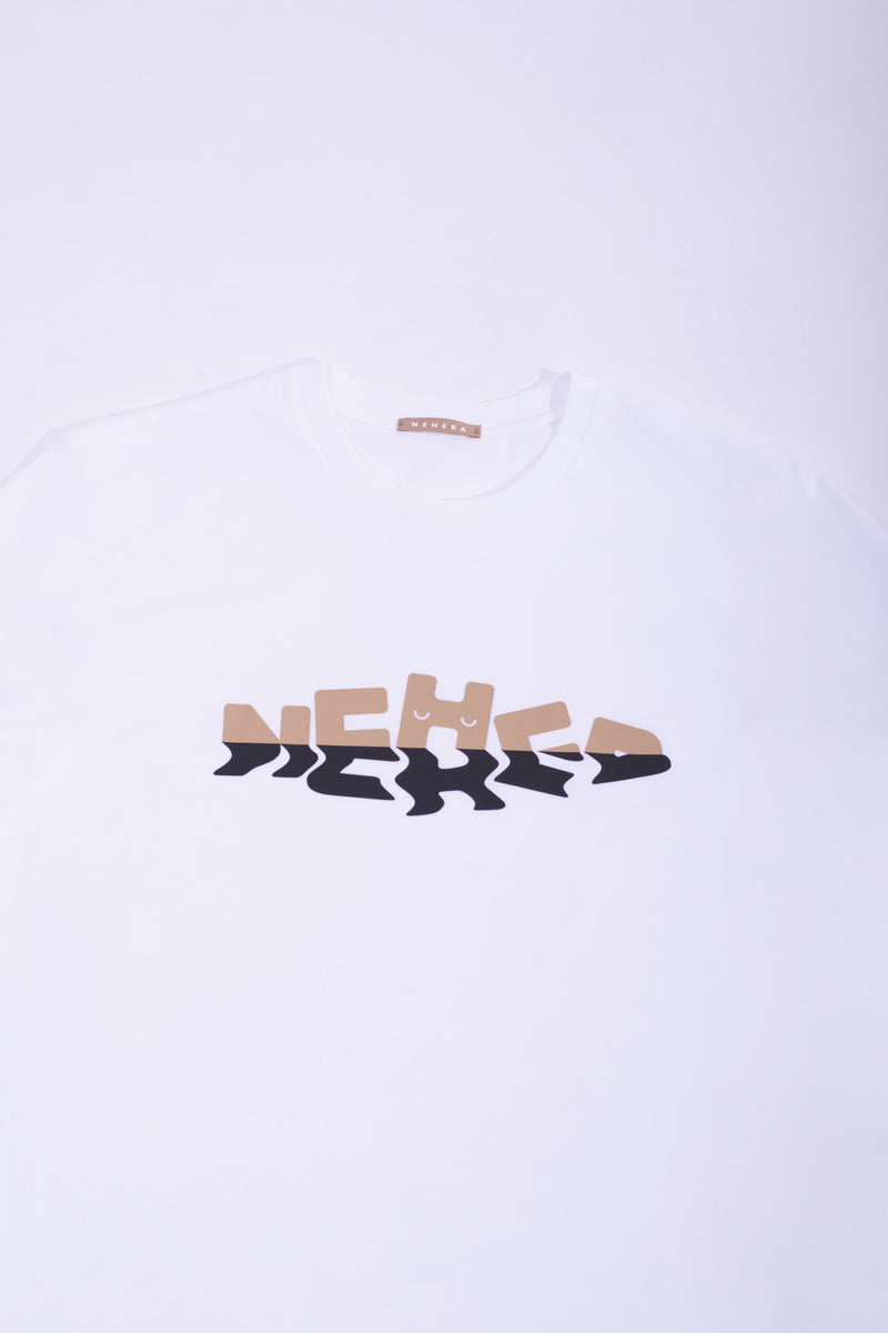 White jersey ''HIDE&SEEK LOGO REFLECTION'' jersey t-shirt