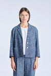 Blue denim cotton short jacket