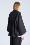 Black linen wide sleeve jacket