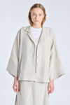 Natural linen wide sleeve jacket