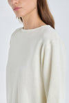 Ecru linen viscose knitted t-shirt