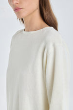 Ecru linen viscose knitted t-shirt
