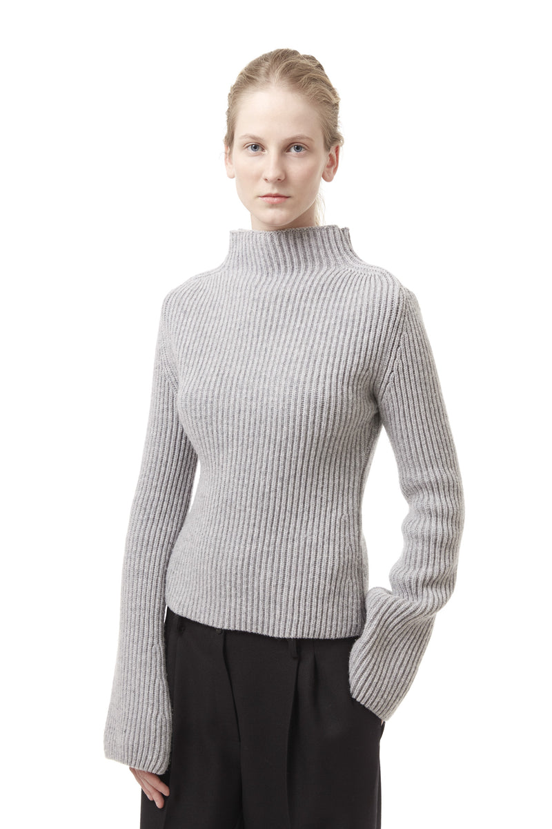 Grey merino wool chunky pullover