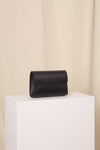 Black calf leather multi-strap bag
