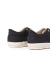 Graphite black thick cotton denim sneakers