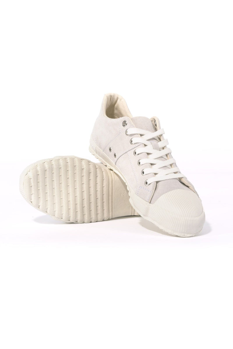 White grey suede leather sneakers