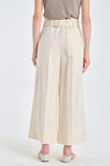 Light beige washed lyocell culotte pants