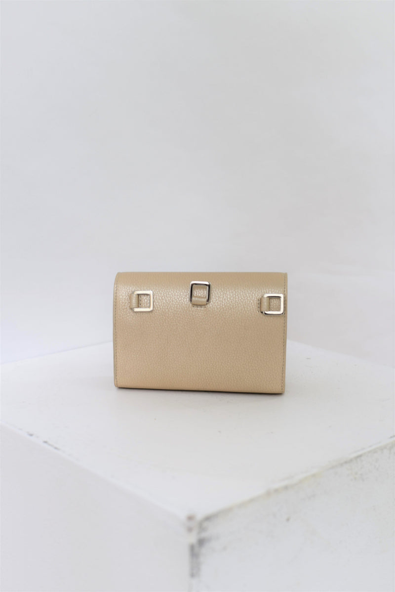 Gold opaco leather multi-strap bag