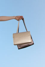 Gold opaco leather multi-strap bag