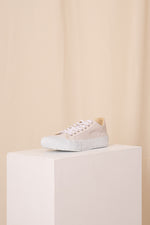 White grey suede leather sneakers
